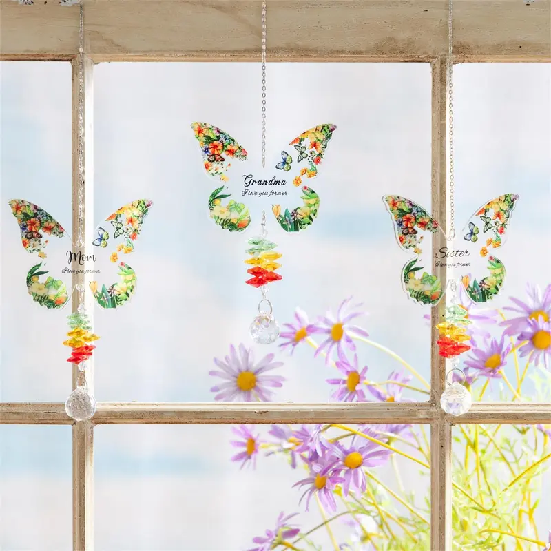 Cottage Garden Hanging Charm, Butterfly, Asst of 3, Display