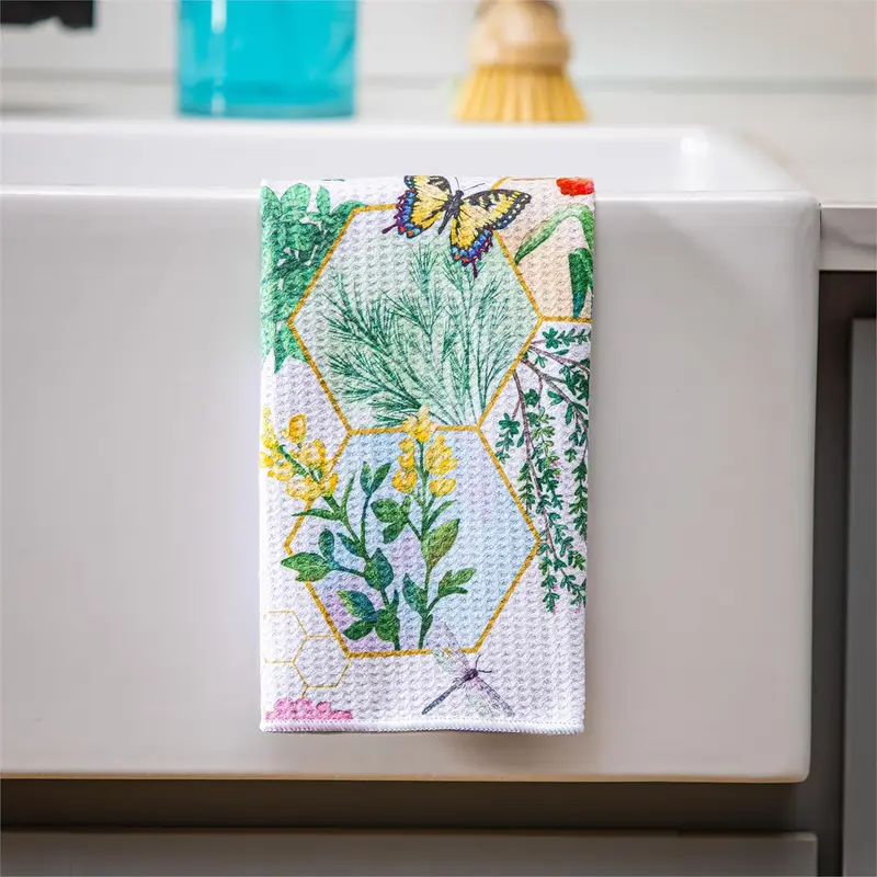 Cottage Garden Kitchen Towel Quick Dry Waffle Weave Double-Sided, Gardening, 30"L x 18"W