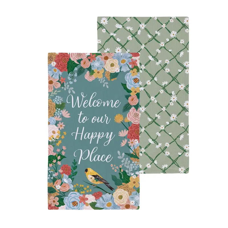 Cottage Garden Kitchen Towel Quick Dry Waffle Weave Double-Sided, Home, 30"L x 18"W