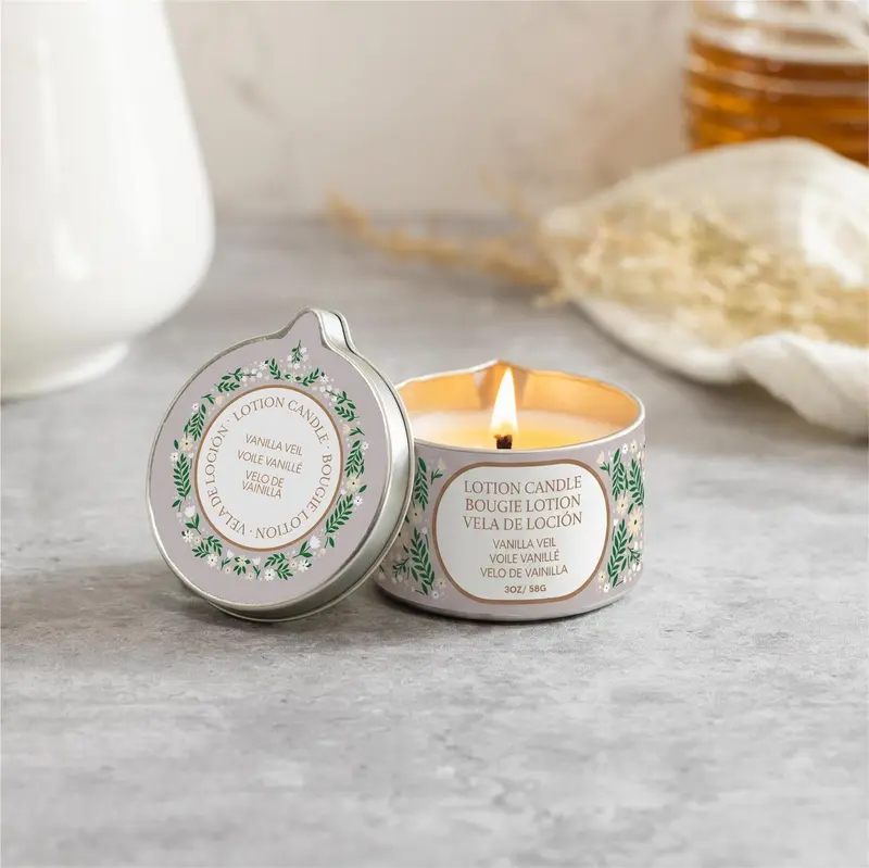 Cottage Garden Lotion Candle, Vanilla Veil, 3 oz