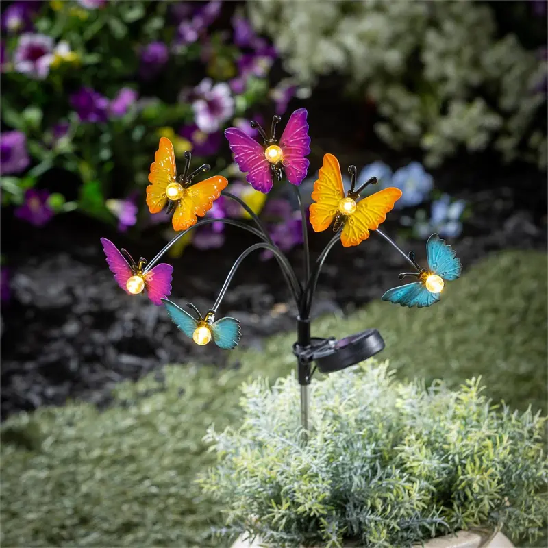 Cottage Garden Metal Butterfly Solar Stake, 12PCS CDU