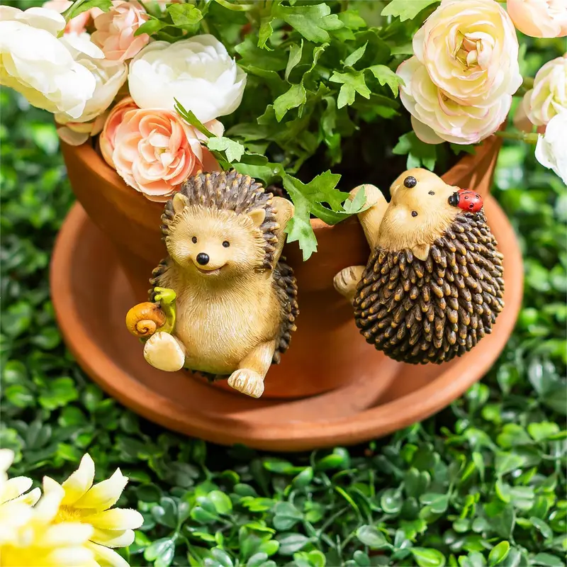 Cottage Garden Plant Support & Accessories, Resin, Hedgehog Pals Pot Hugger, 3.3", Asst of 2, CDU