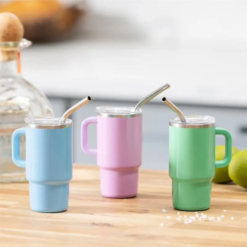 Cottage Garden Tumbler Mini Canyon Cup w/ Straw, 4oz, Asst of 3, Color Box, CDU