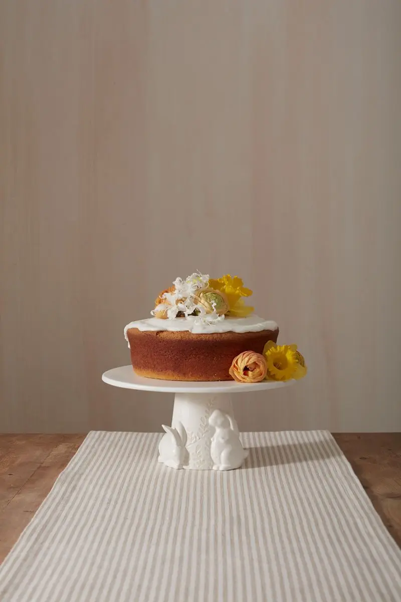 Cottontail Cake Plate 11.75" x 5.25" By Accent Decor