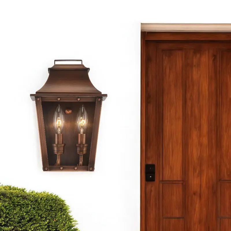 Coventry 2-Light Copper Patina Pocket Wall Light By Homeroots