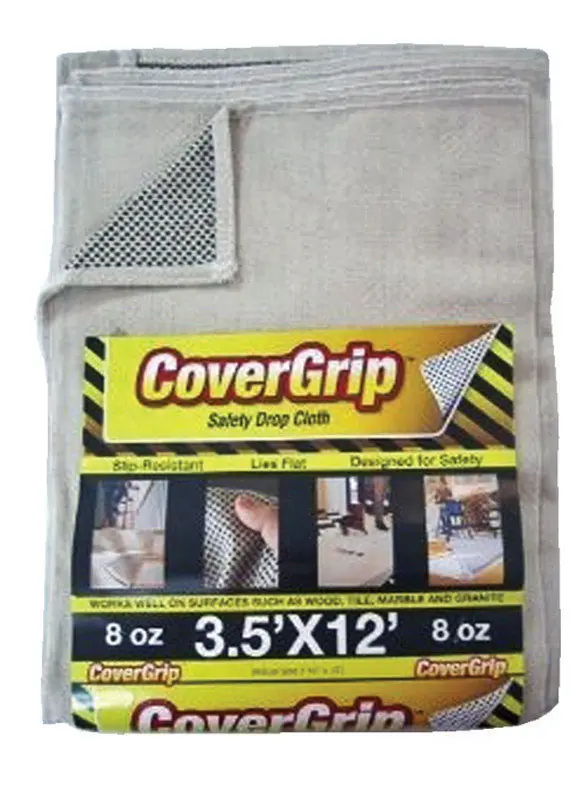CoverGrip 3.5 ft. W X 12 ft. L X 1.5 mil 8 oz Safety Canvas Drop Cloth 1 pk - Open Box