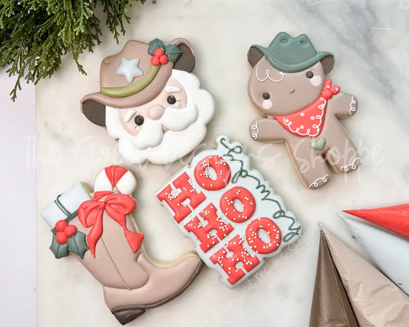 Cowboy Christmas Cookie Cutters Set - Set of 4 - Cookie Cutters