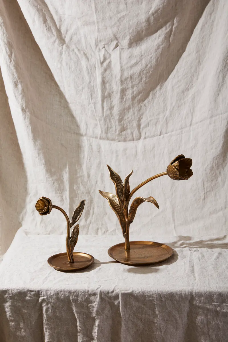 Craning Tulip Sculpture Set of 2 By Accent Decor