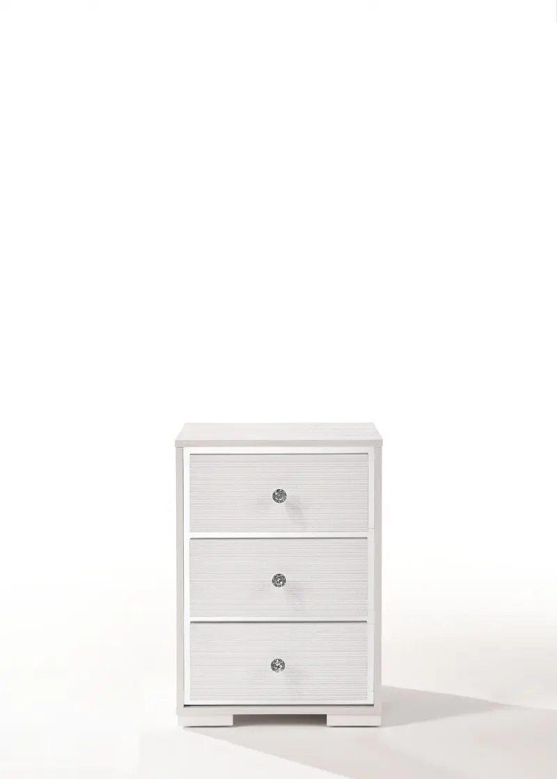 Cream Wood Veneer Paper Nightstand By Homeroots