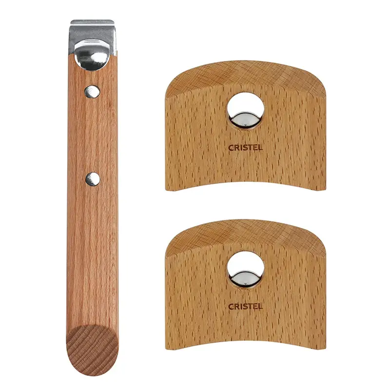 CRISTEL Casteline 3-Piece Detachable Handle Set, Beech Wood