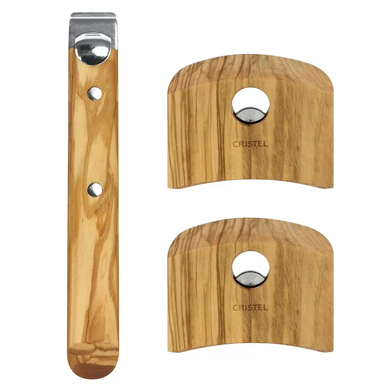 CRISTEL Casteline 3-Piece Detachable Handle Set, Olive Wood