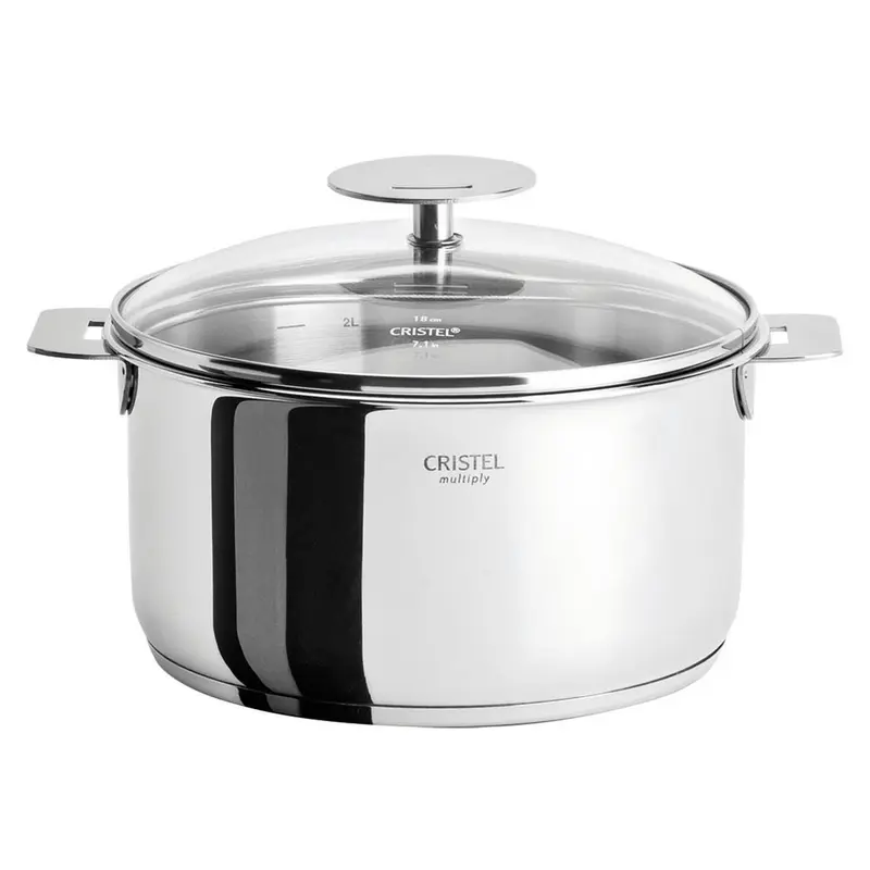 Cristel Casteline 6-Quart Stewpan With Domed Glass Lid - Detachable Handle