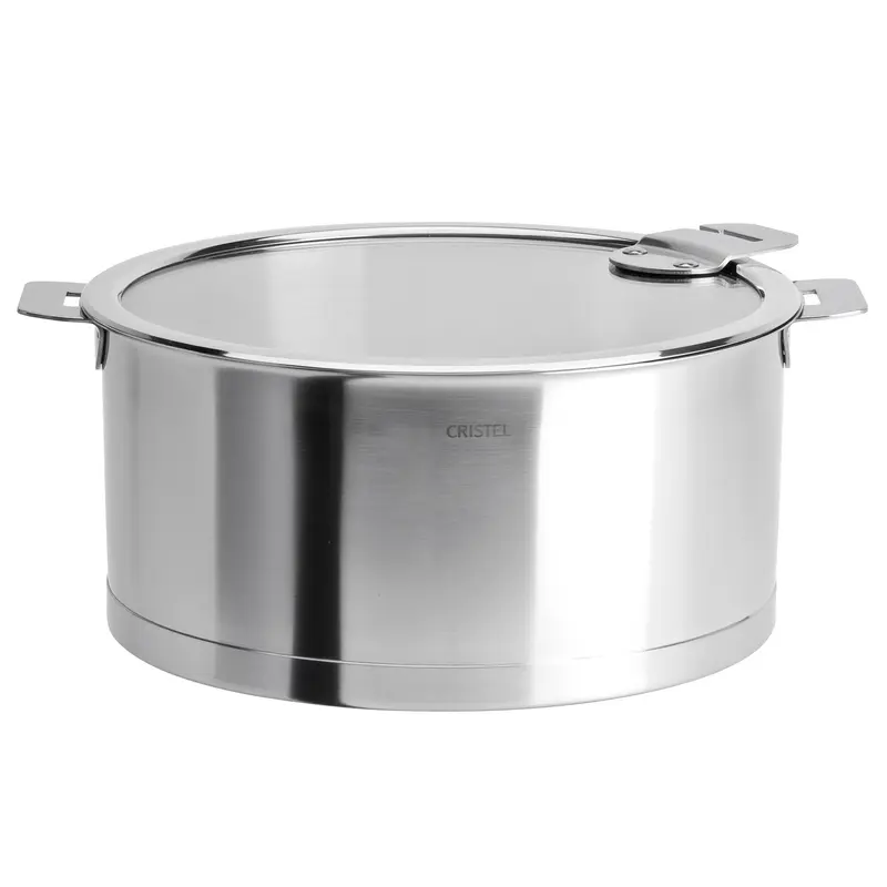 Cristel Strate Detachable Handle 4-Quart Stewpan With Flat Glass Lid
