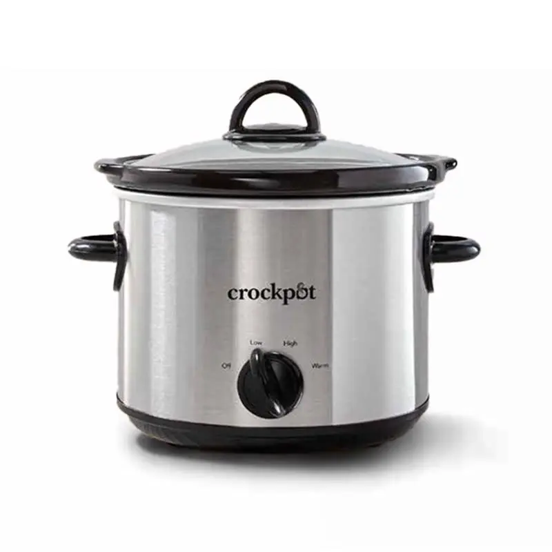 Crockpot 3 qt Black/Silver Stoneware Slow Cooker
