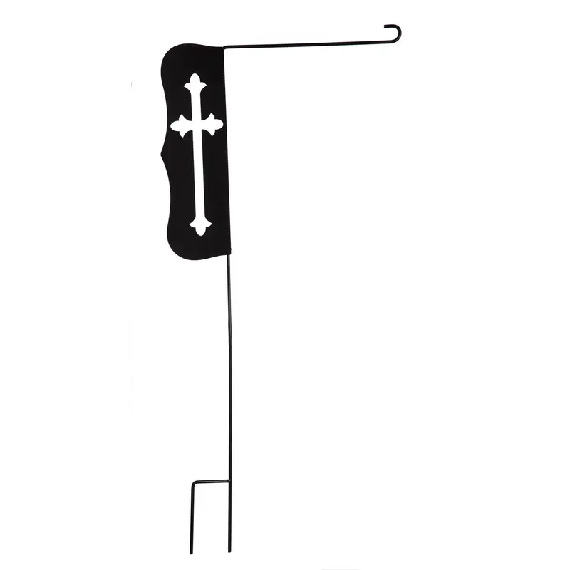 Cross Laser Cut Garden Flag Stand,20158