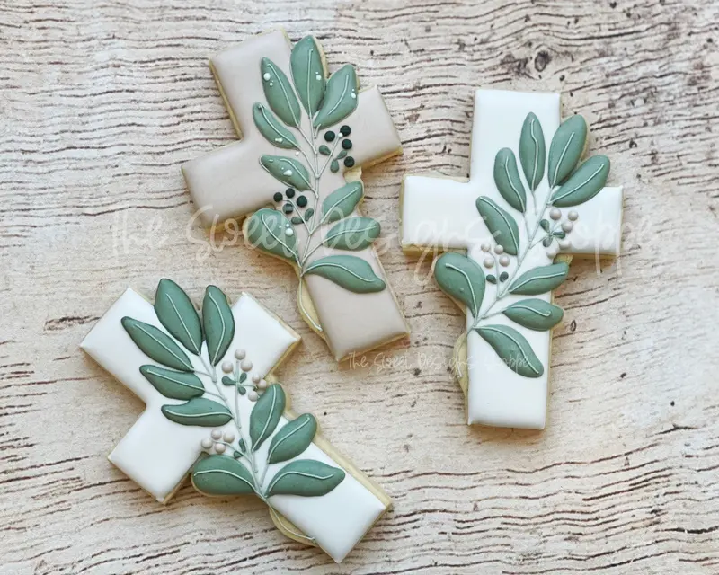 Cross with Eucalyptus Branch Felix- Cookie Cutter