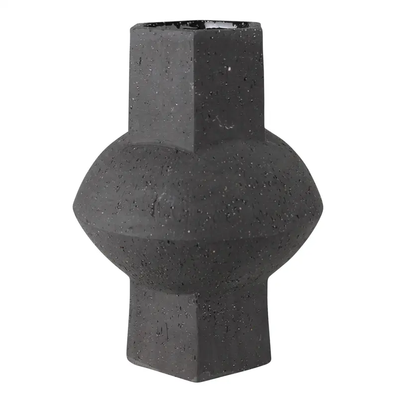 Cruz Vase - Hexagon, Black By HomArt