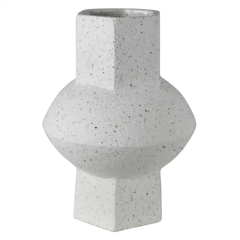 Cruz Vase - Hexagon, White By HomArt