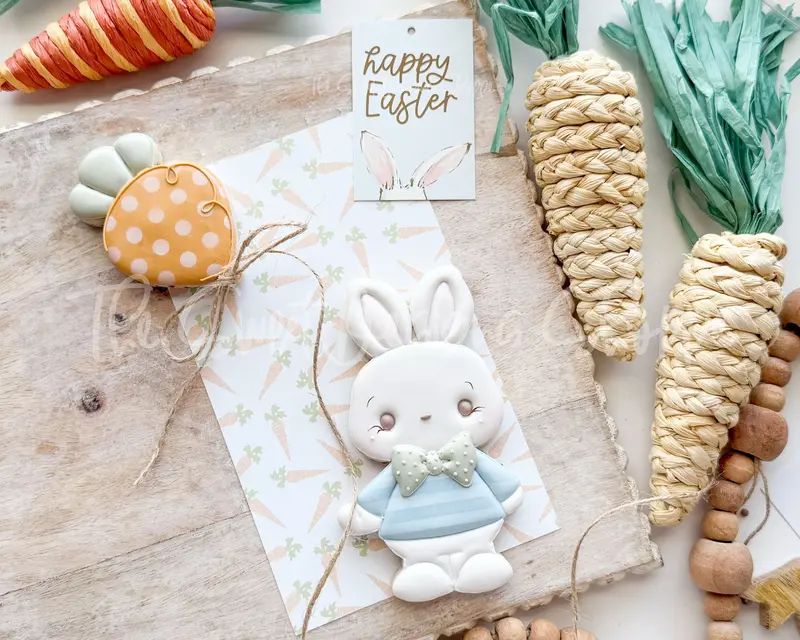 Cute Bunny Holding Balloon & Carrot Balloon Cookie Cutter Set - Set of 2 - Cookie Cutters