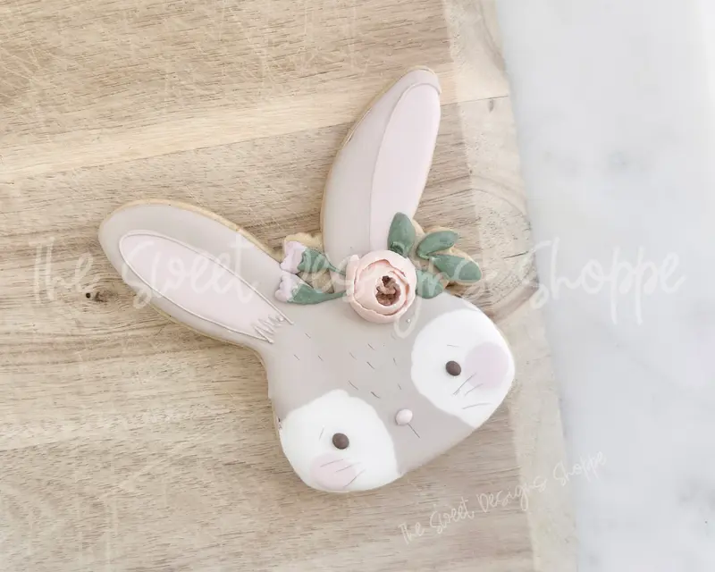 Cute Bunny with Flowers - Cookie Cutter