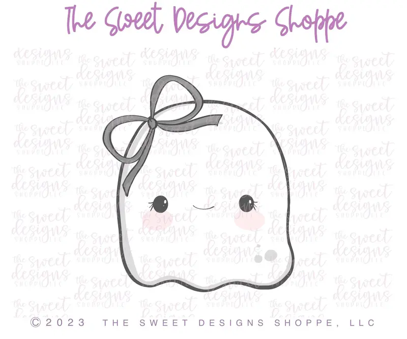 Cute Chubby Girly Ghost - Cookie Cutter