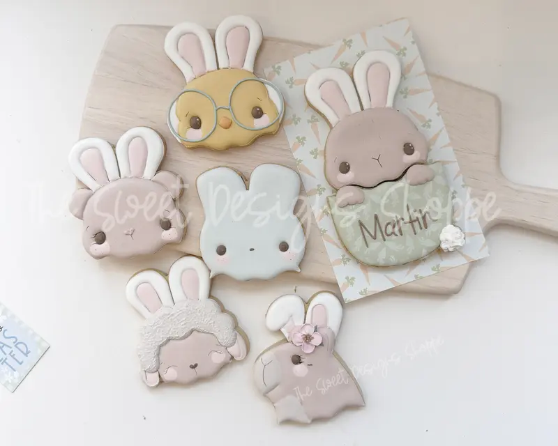 Cute Chunky Easter Heads Egg Set - Set of 7 - Cookie Cutters