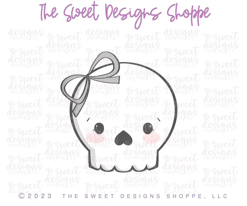 Cute Girly Skull - Cookie Cutter