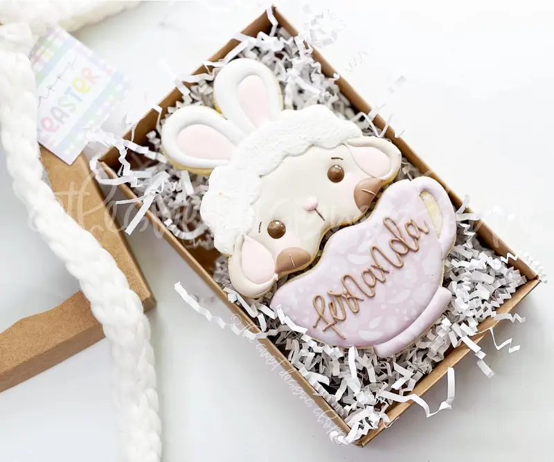 Cute Lamb in Mug Two Piece Set - Set of 2 - Cookie Cutters