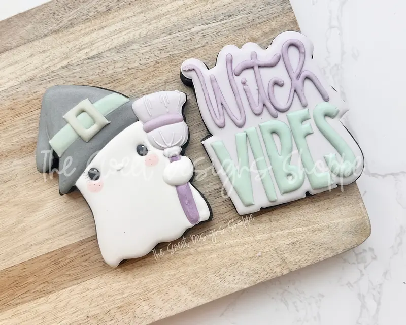 Cute Witchy Ghost & Witch VIBES Cookie Cutter Set - Set of 2 - Cookie Cutters