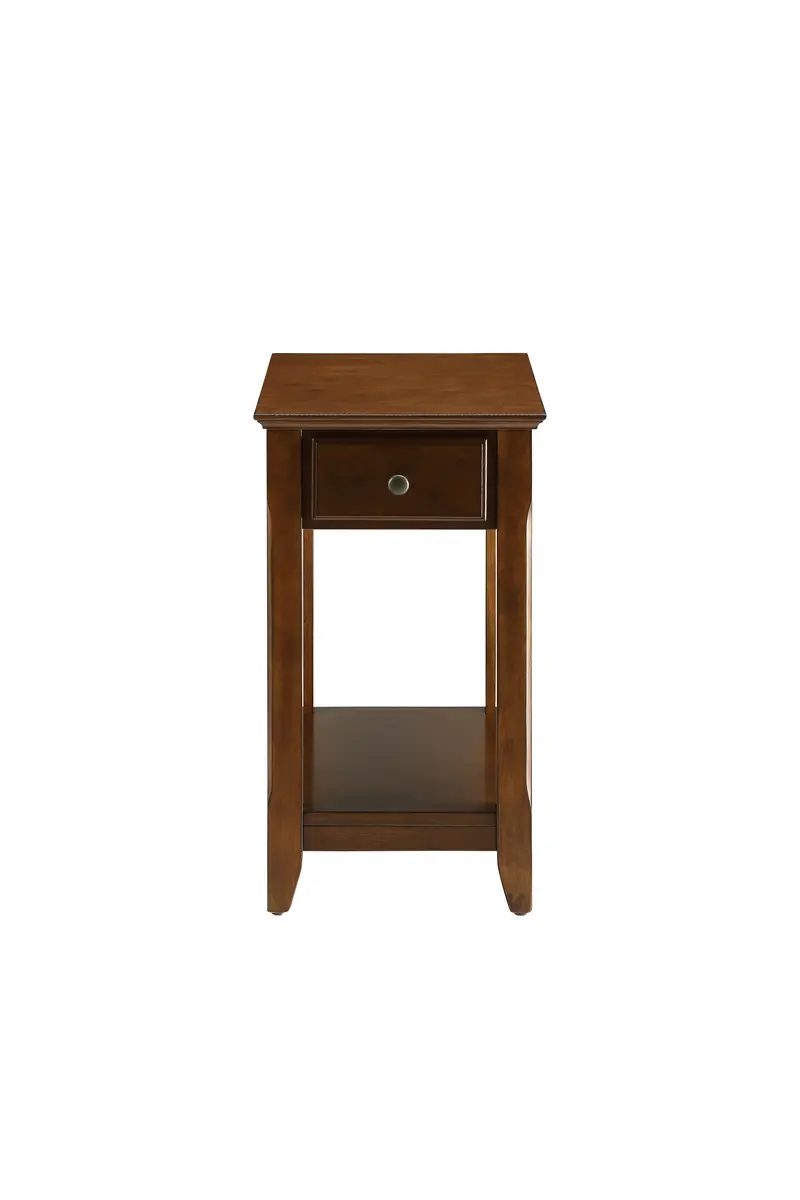 Cutie Compact Walnut Finish Single Drawer End Table By Homeroots