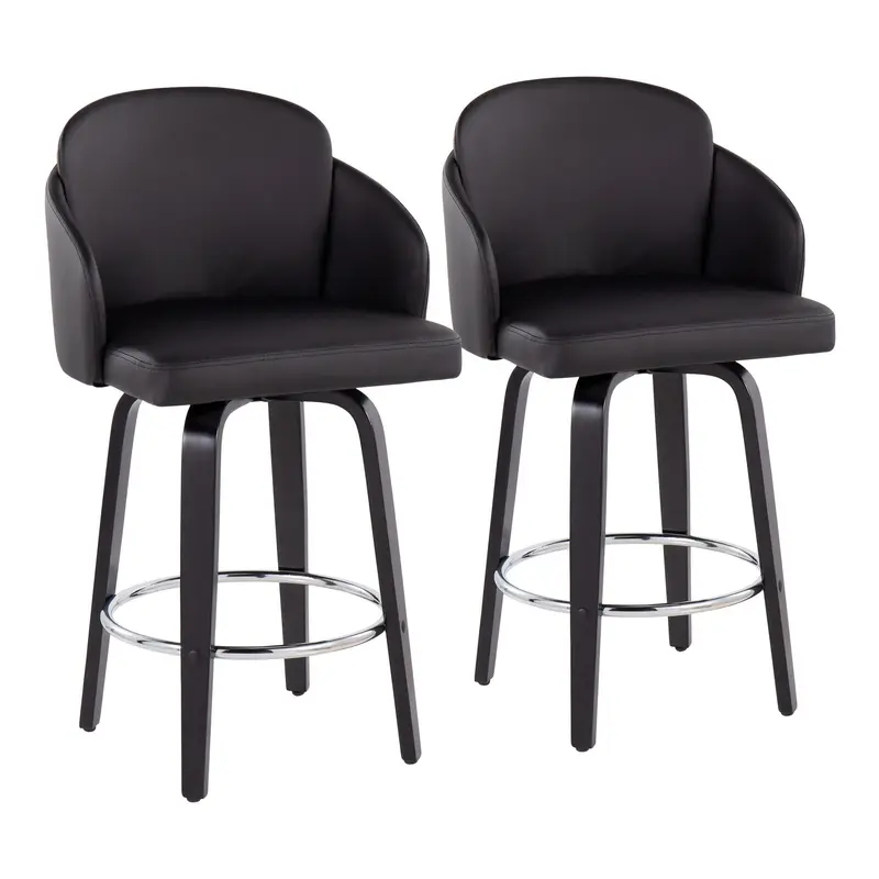 Dahlia Counter Stool - Set of 2 Black By LumiSource - B26-DAHLIA-R2 BKPUBK2