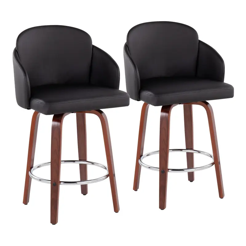 Dahlia Counter Stool - Set of 2 Black By LumiSource - B26-DAHLIA-R2 WLPUBK2