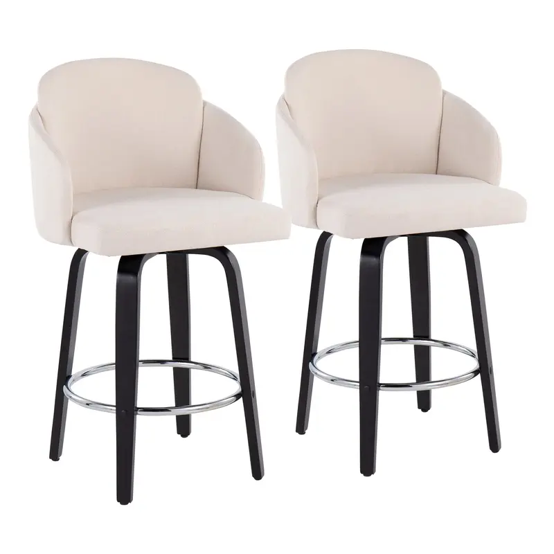 Dahlia Counter Stool - Set of 2 Cream By LumiSource - B26-DAHLIA-R2 BKCR2