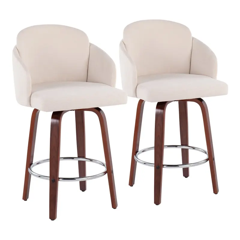 Dahlia Counter Stool - Set of 2 Cream By LumiSource - B26-DAHLIA-R2 WLCR2