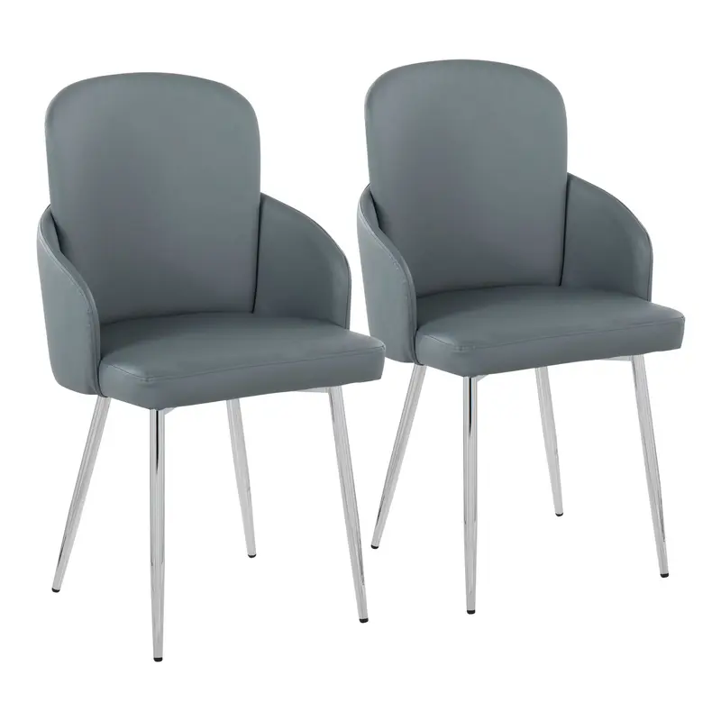 Dahlia Dining Chair - Set of 2 Gray By LumiSource - CH-DAHLIA2 SVGY2