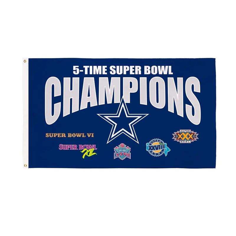 Dallas Cowboys 5X Superbowl Champions Football 3x5 Flag
