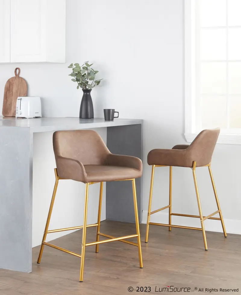Daniella 24" Fixed-Height Counter Stool - Set of 2 By LumiSource - B24-DNLAPU2 AUE2
