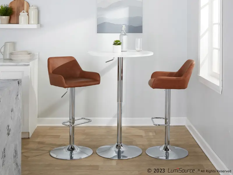 Daniella Adjustable Barstool - Set of 2 By LumiSource - BS-DNLAPU-RR2 CHRCAM2