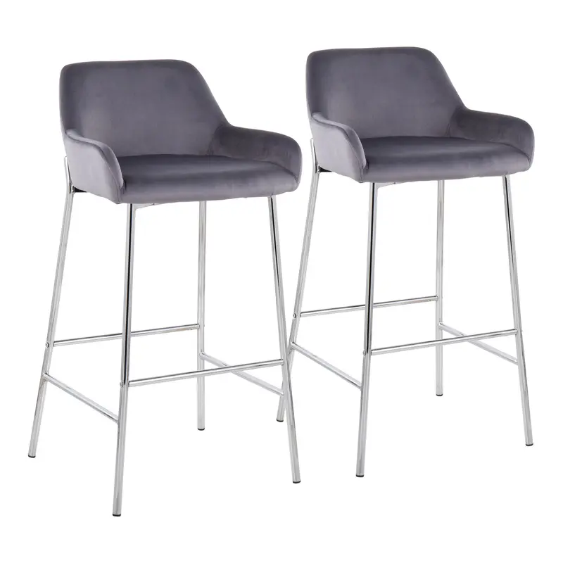 Daniella Fixed-Height Bar Stool - Set of 2 By LumiSource - B30-DNLA2 CHRMVSV2