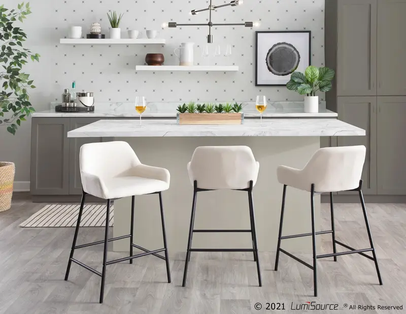 Daniella Fixed-Height Counter Stool - Set of 2 By LumiSource - B24-DNLA2 BKCR2