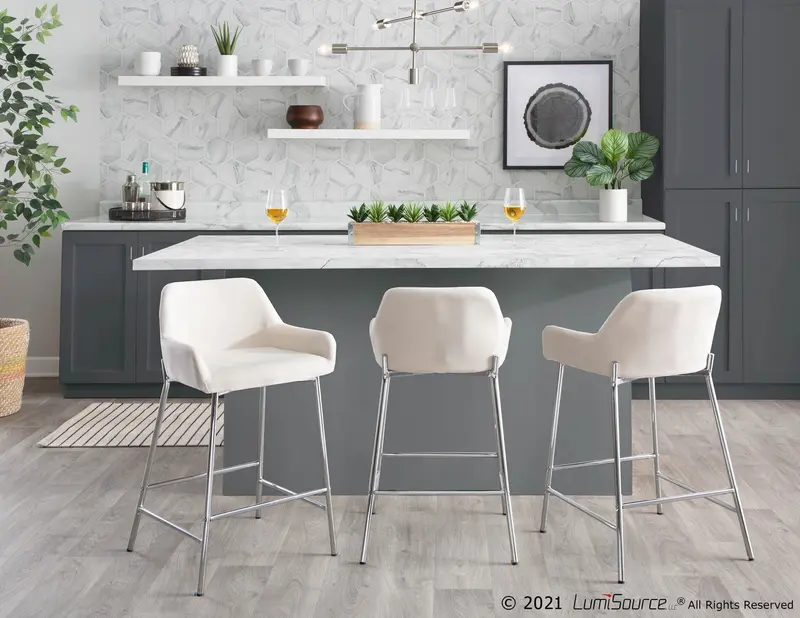 Daniella Fixed-Height Counter Stool - Set of 2 By LumiSource - B24-DNLA2 CHRMCR2
