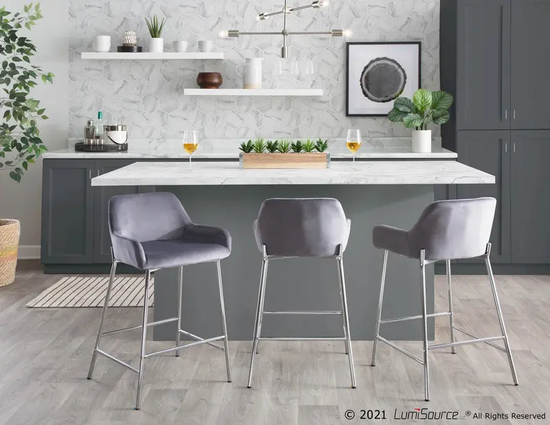 Daniella Fixed-Height Counter Stool - Set of 2 By LumiSource - B24-DNLA2 CHRMVSV2