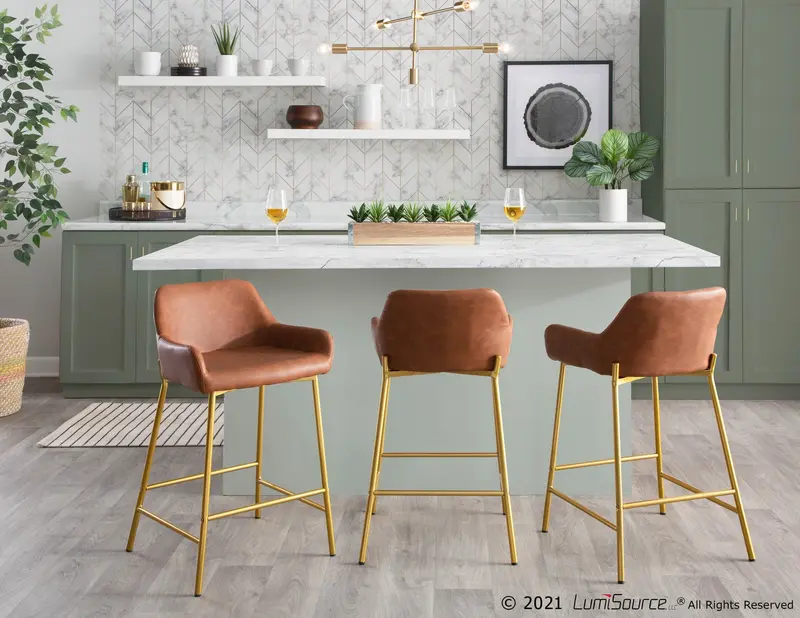 Daniella Fixed-Height Counter Stool - Set of 2 Cream By LumiSource - B24-DNLA2 AUPUCAM2