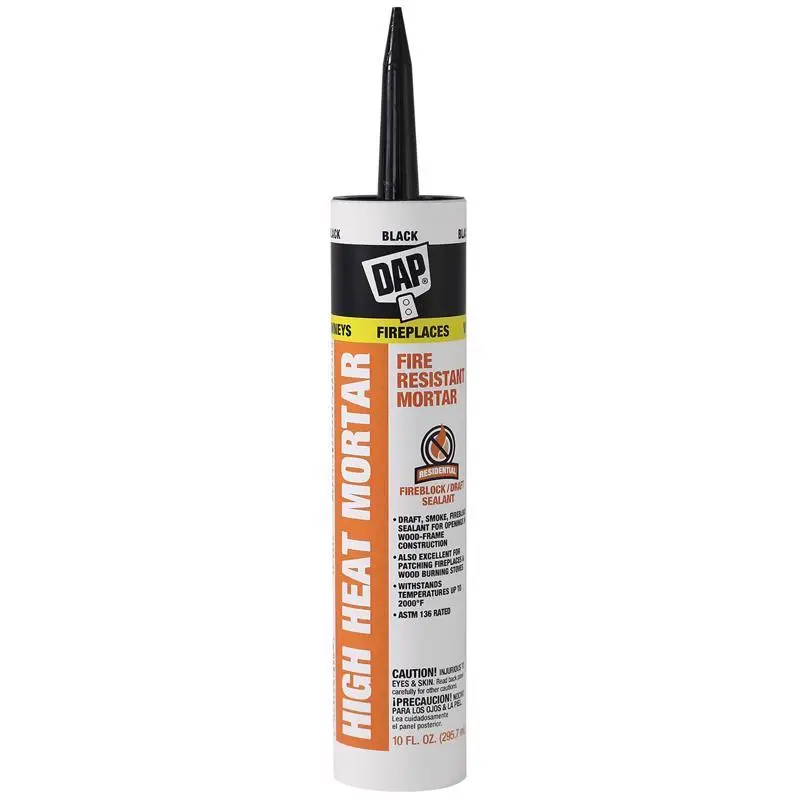 Dap Black High Heat Fire-Resistant Mortar Sealant 10.1 oz. for Stops Air Leaks (Pack of 12) - Deal of The Week