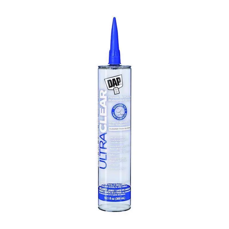 DAP Ultra Clear Clear Synthetic Rubber All Purpose Waterproof Sealant 10.1 oz (Pack of 12) - Open Box