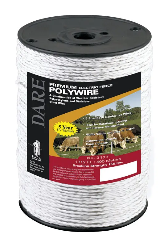 Dare Electric Fence Wire 1312 ft. White - Deal of The Week