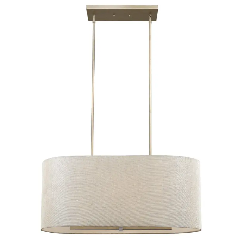Daria 6-Light Washed Gold Island Pendant With Washed Gold And White Shade By Homeroots