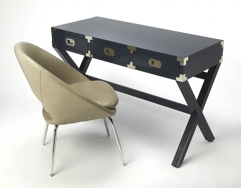 Dark Blue Campaign Style Desk By Homeroots