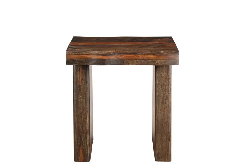 Dark Brown And Brown Wood Solid Wood Square End Table By Homeroots