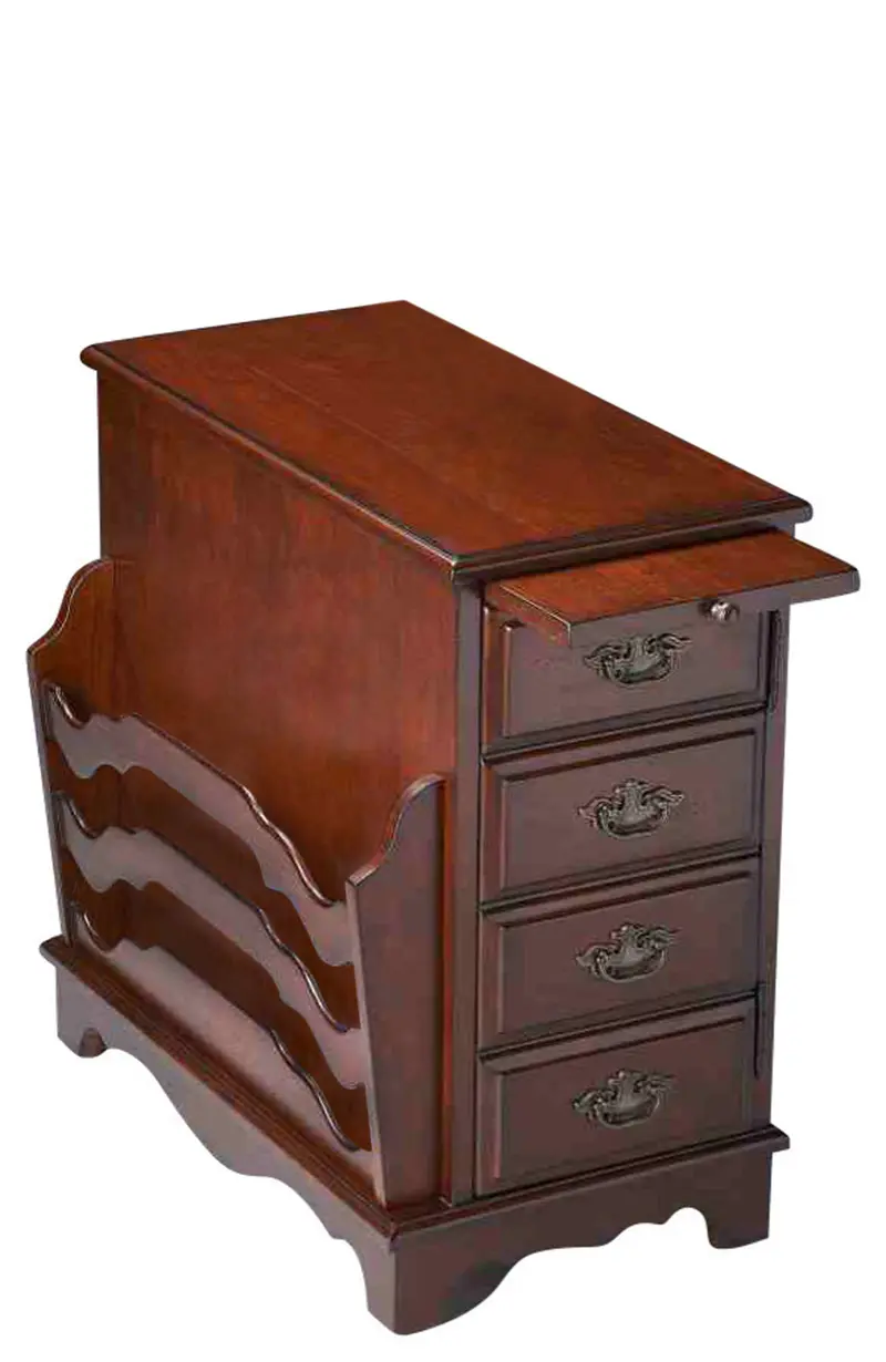 Dark Brown Manufactured Wood Rectangular End Table With Four Drawers By Homeroots